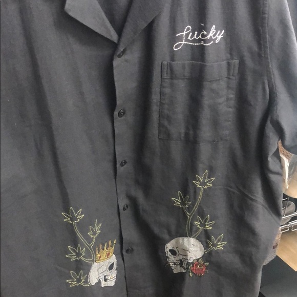 Lucky Brand Black Casual Button Down Shirt - Picture 6 of 7